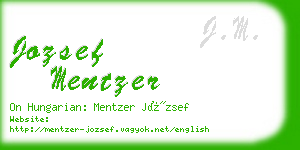 jozsef mentzer business card